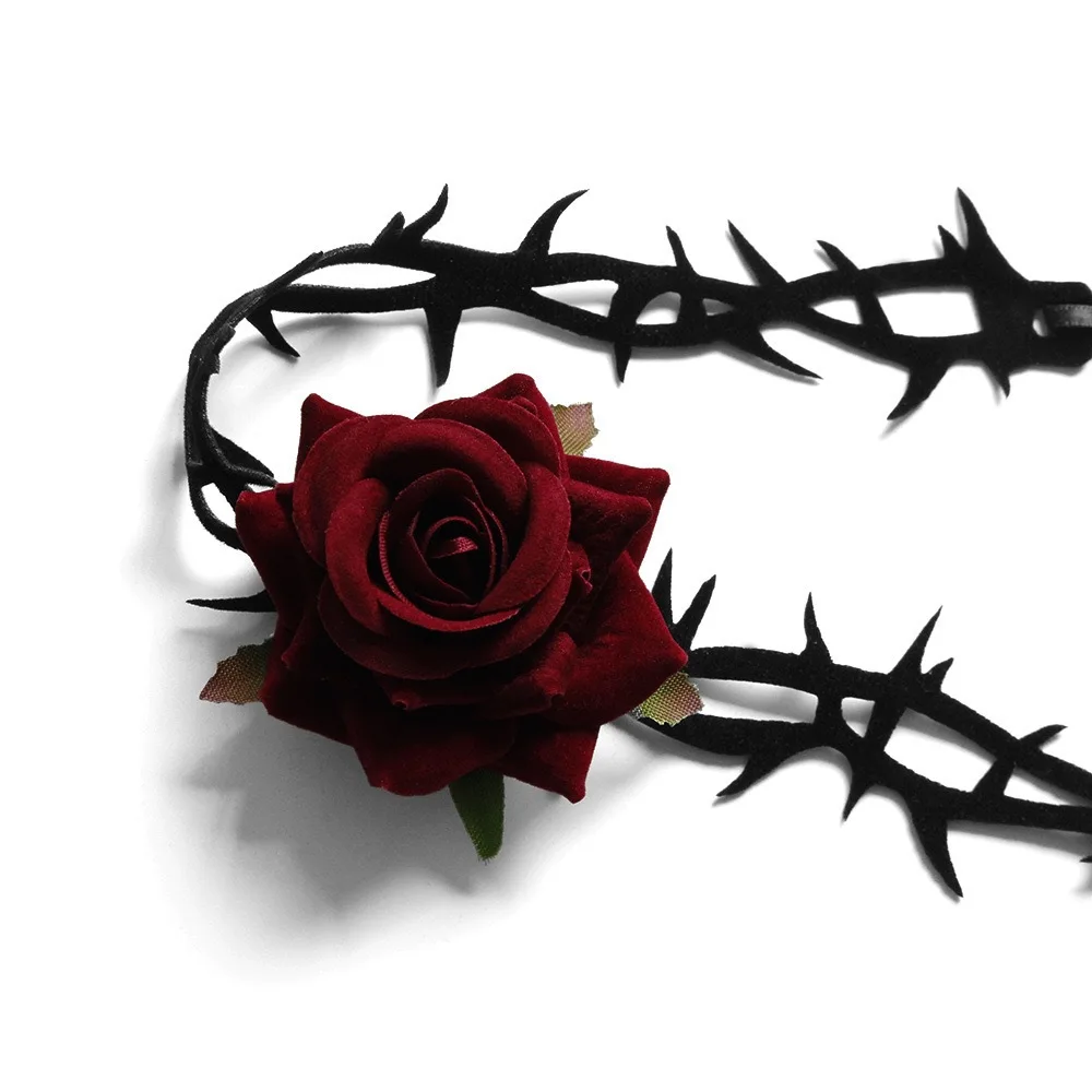 Harajuku Dark Black Lolita Grunge Gothic Vintage Thron Lace Choker Necklace for Women Sweet Cool Punk Spicy Girl Female Jewelry