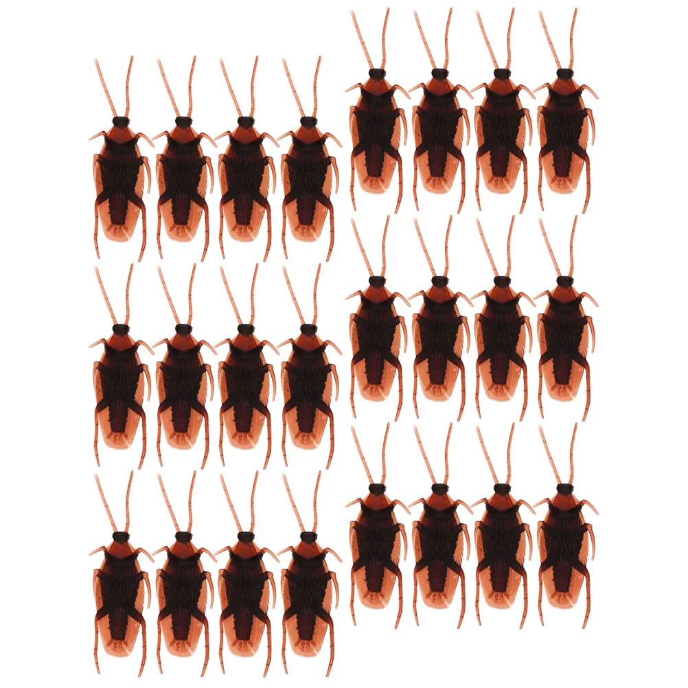 

100 Pcs Fool's Day Fake Bugs Halloween Decor Vivid Cockroach Realistic Roaches Party Trick Game