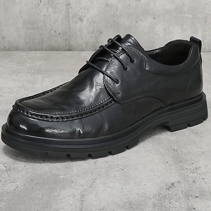 Кожаная обувь мужская деловая для гостей осень 2023 новинка легкая универсальная