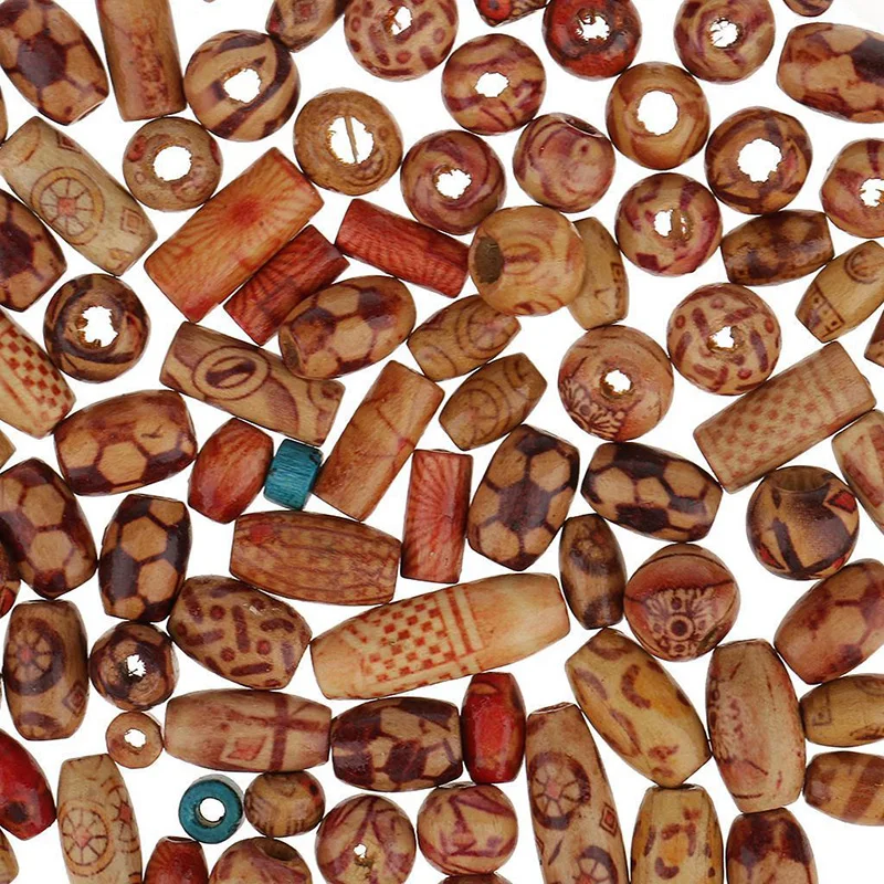 

European Wooden For Jewelry Making Houten Kralen Beads Size Shape Fit Necklace Bracelet Hole 100pcs Large Loose