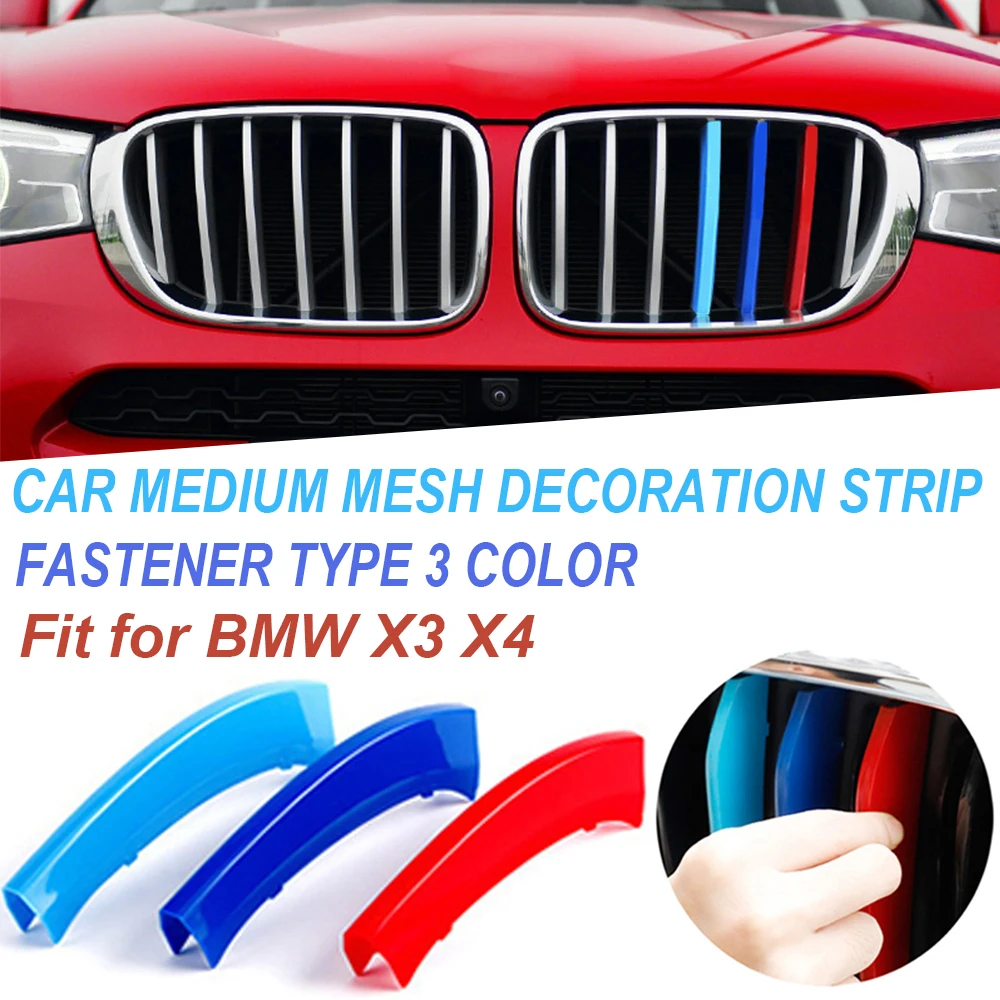 

3 шт., декоративные полосы для решетки радиатора BMW X3, X4, F25, F26, G01, G02