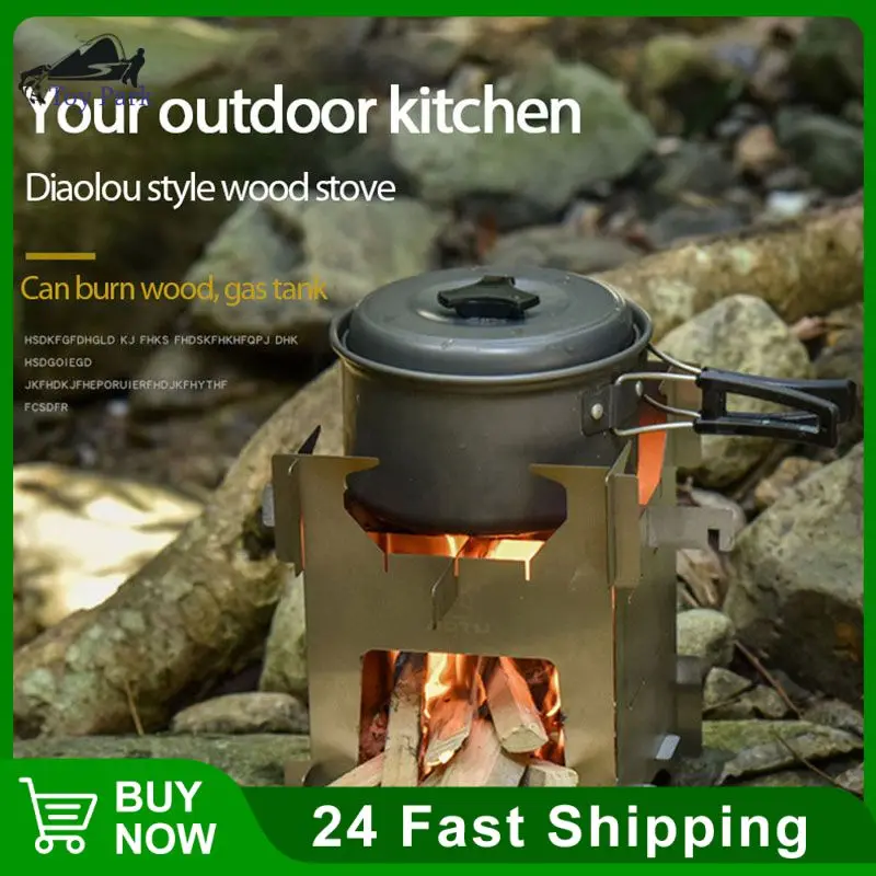 

stainless steel Wood Burning Stove Portable Backpacking Camping Outdoor Firewood Furnace Lightweight Picnic Survival Cooking