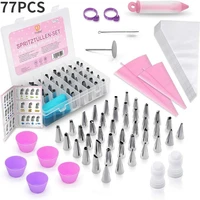 77 piece set of mounting nozzle tpu mounting bag silicone muffin cup cake decorating tools bakery accessories