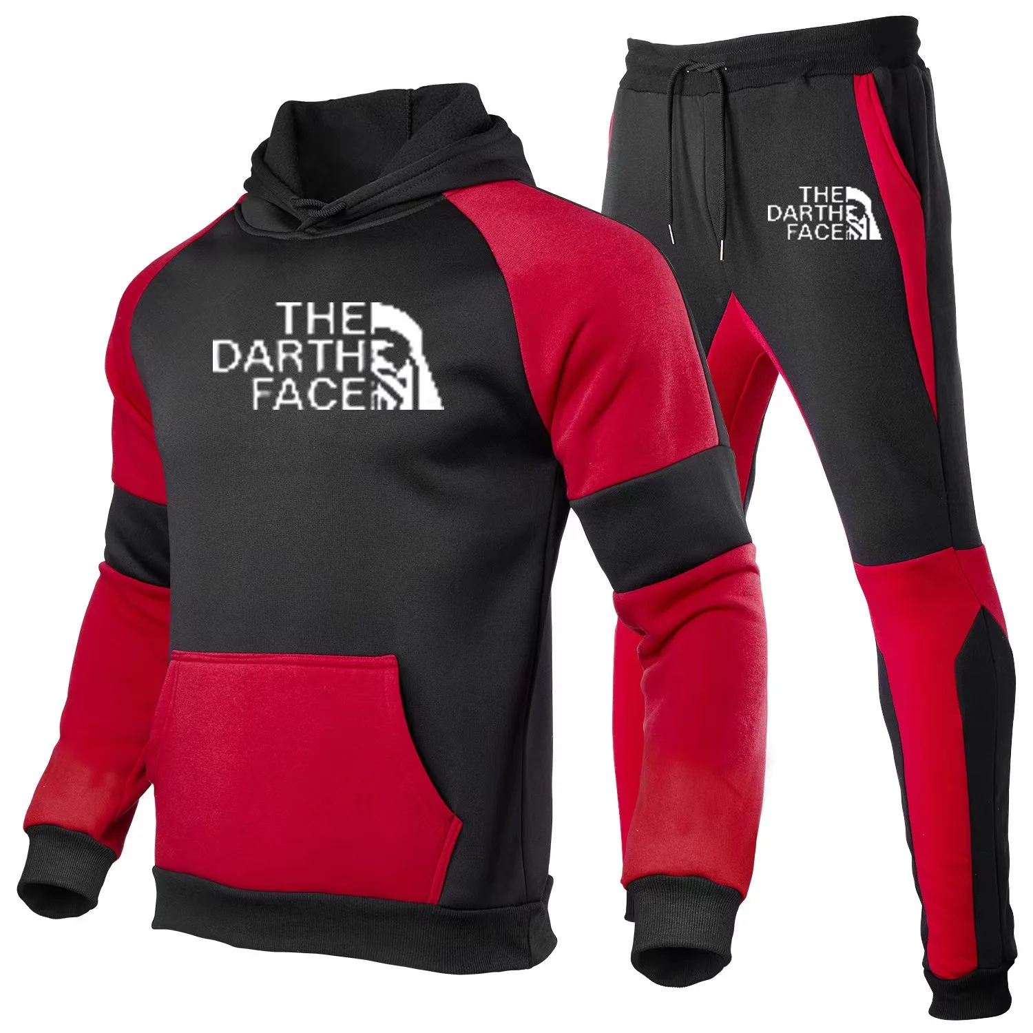 

Men's Casual Fashion Sweater Hoodie Sweatshirt + Pants Solid Color Sports Fitness Hoodie Jacket Jogging Suit