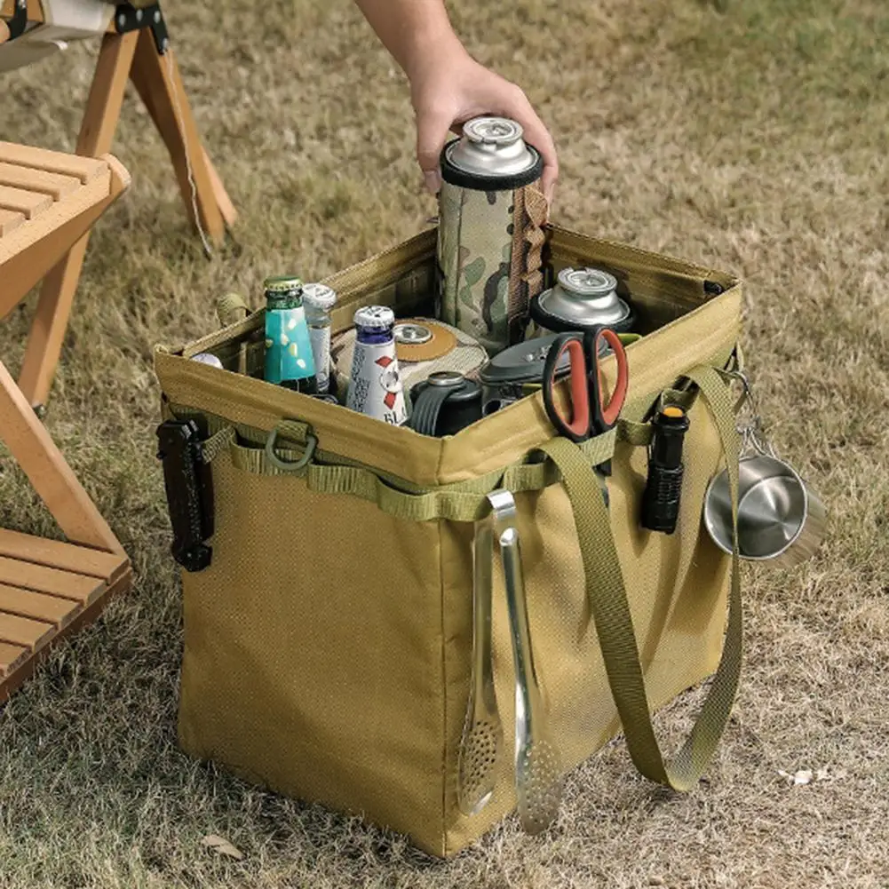 

Outdoor Camping Travel Tools Storage Bag Folding Firewood Handbag Cutlery Package Barbecue Picnic Organizer Tableware O3n4