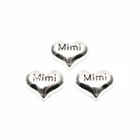10pcslot metal heart mimi floating charms fit diy glass living floating locket pendant necklace bracelet jewelry
