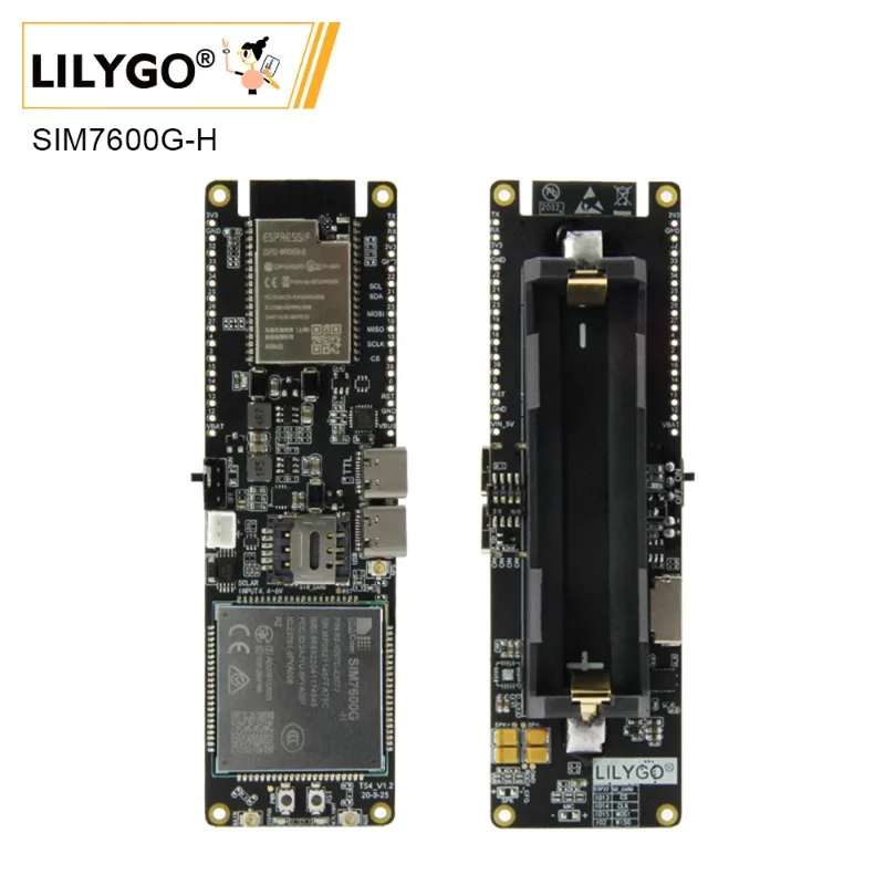 

LILYGO T-SIM7600G-H R2 T-SIM7600E-H ESP32 Module 18560 Battery Holder Solar Charge ESP32-WROVER WiFi BLE Development Board