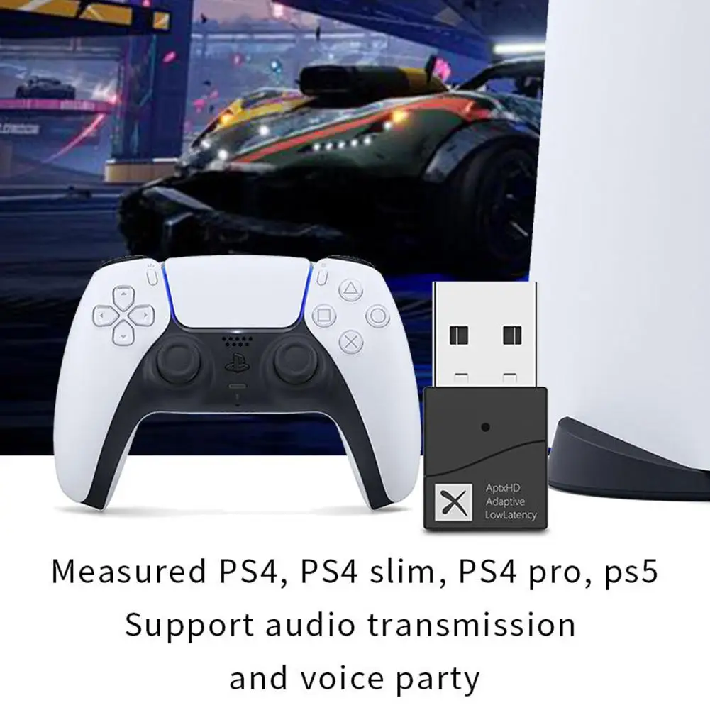 

USB Bluetooth-compatible 5.2 Audio Transmitter Low-latency With Mic Calling Wireless Adapter Compatible For Switch Ps5 Xbox