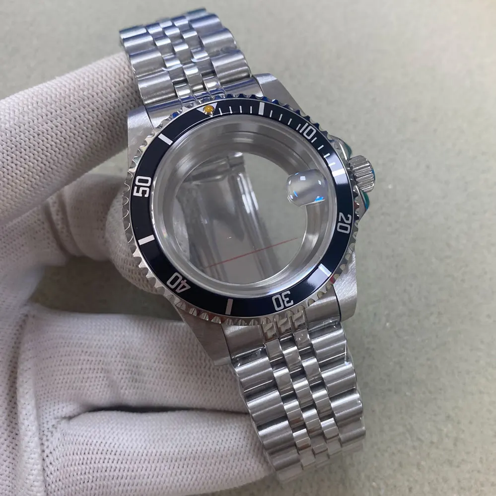 120-tooth 39.5mm Unidirectional Rotation Stainless Steel Case Magnifying Sapphire Glass Five Baht Belt Fit NH35 NH36 Movement