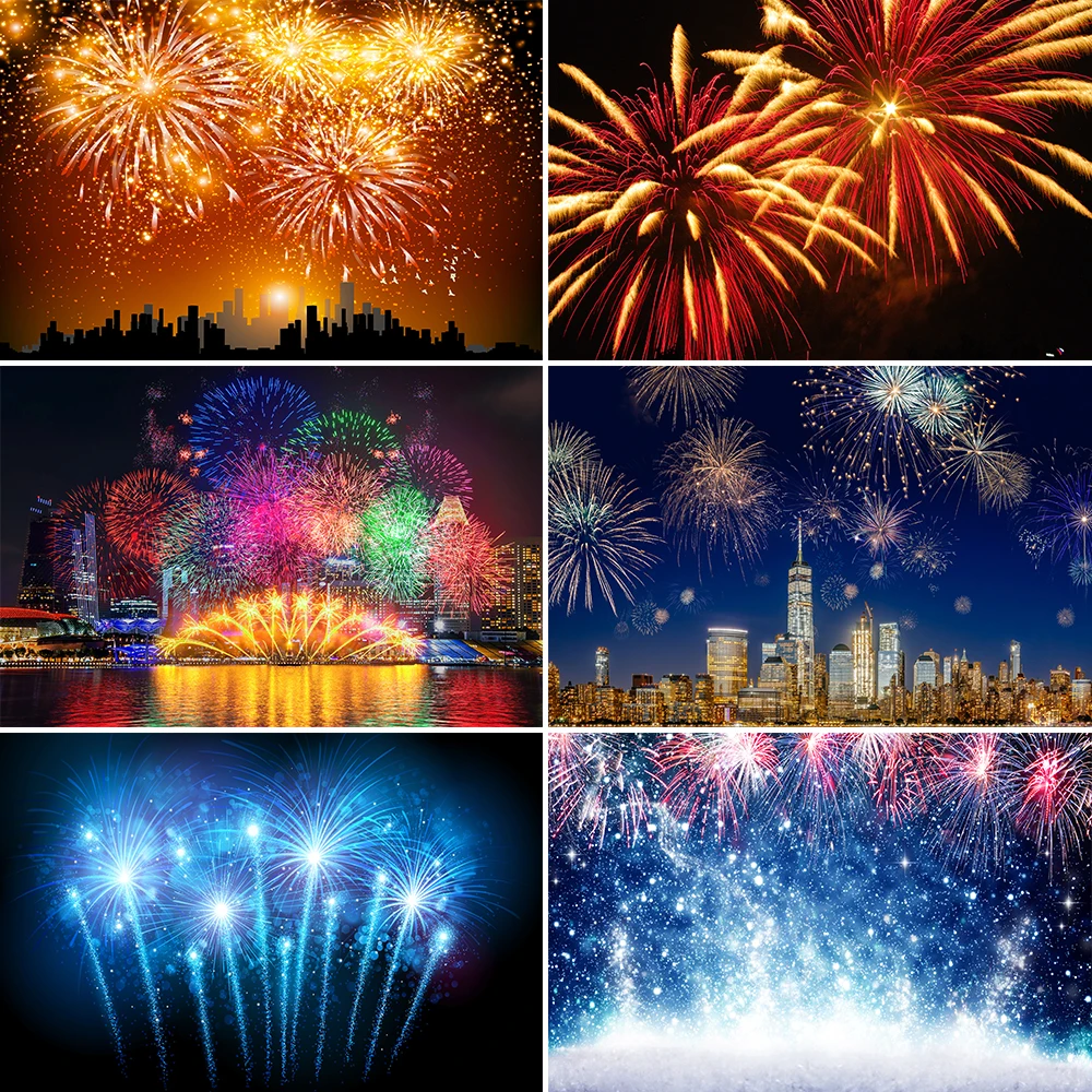 Bonvvie красочные фейерверки фон для фотосъемки Празднование Нового года День