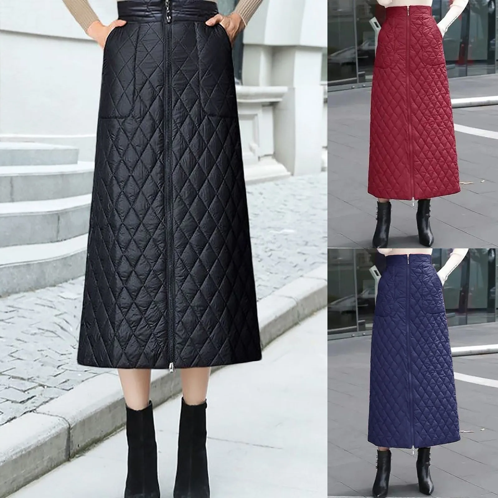 

Женская модная повседневная теплая Стильная юбка с защитой от холода длинная пуховая юбка с запахом юбка с рюшами