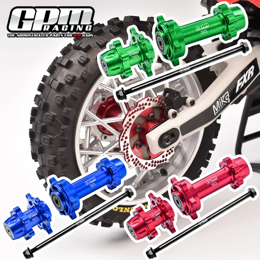 Фото GPM для LOSI 1/4 PROMOTO-MX PROMOTO-SM FXR МОТОЦИКЛ Радиоуправляемый автомобиль Металлический алюминиевый передний и задний комплект ступиц LOS262012 LOS262013 LOS262014 №1