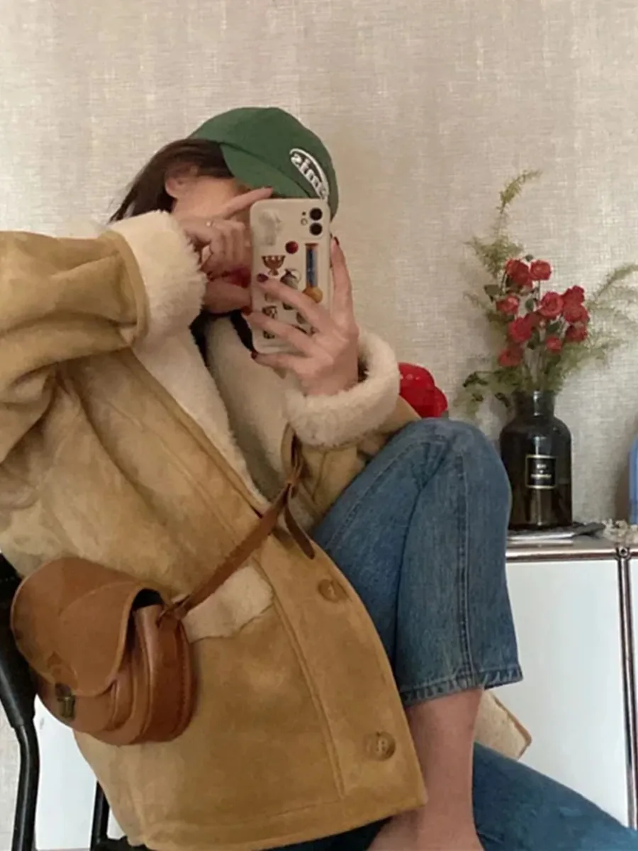 

Spring and Autumn new soft leather lamb jacket