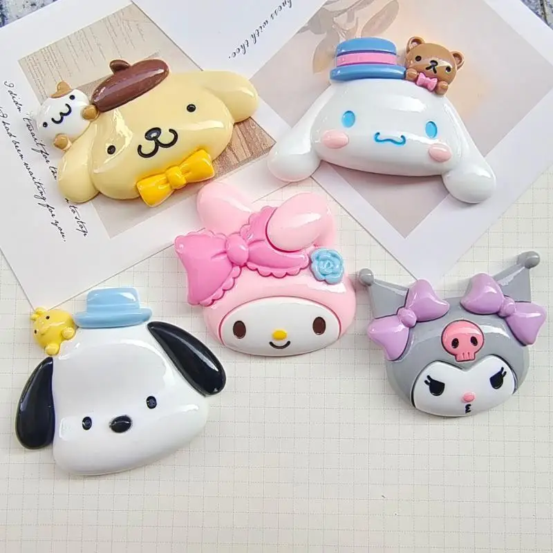 2 шт. Kawai Sanrios мультфильм Cinnamoroll MyMelody Kuromi Большой DIY Декор серьги поделки телефон аксессуары для волос