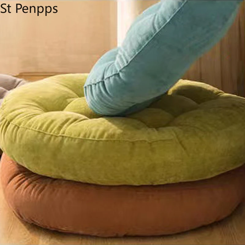 Домашняя напольная Подушка однотонная стеганная зимняя подушка круглая стул для