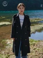 dushu notched full long sleeve trench solid office lady high waist women coats spring new 2022 for women %d0%b6%d0%b5%d0%bd%d1%81%d0%ba%d0%be%d0%b5 %d0%bf%d0%b0%d0%bb%d1%8c%d1%82%d0%be