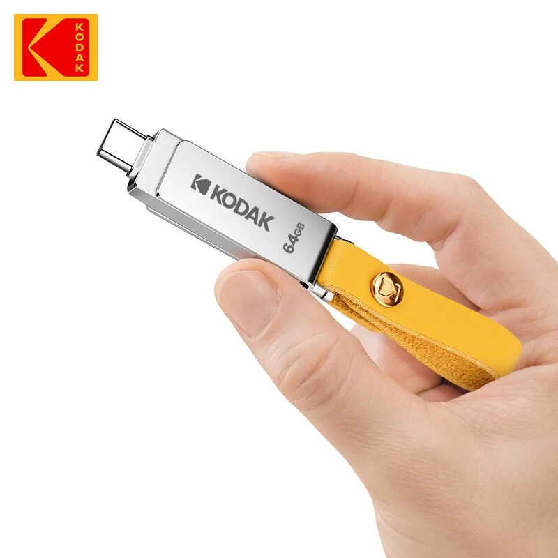 

Металлический OTG USB флеш-накопитель Kodak, флеш-накопитель типа C, 128 ГБ, 64 ГБ, 32 ГБ, USB, флеш-накопитель для устройств Type-C, смартфонов, ПК, ремешок
