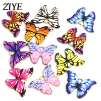 10pcs mixed color enamel drop oil cute butterfly charms for making earring pendant necklace diy creative jewelry findings crafts