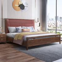 loveseat sofa muebles king bed master bedroom modern minimalist king bed storage walnut soft wedding bed