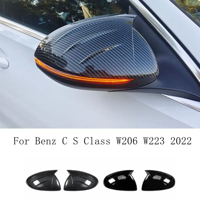 

Car Styling Rear View Side Mirror Cover Trim Sticker Exterior Accessories For Mercedes Benz C S Class W206 W223 2022
