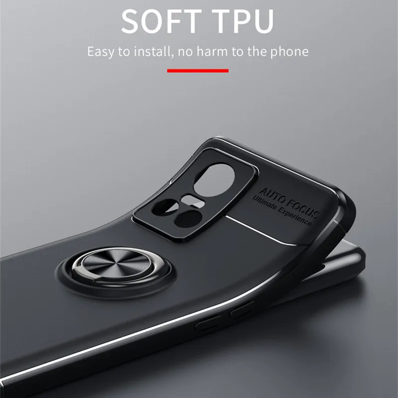 For Cover OPPO Realme GT Neo 3 Case For Realme GT Neo 3 Capas Bumper Soft Ring Magnetic Holder For Cover Realme GT Neo 3 Fundas