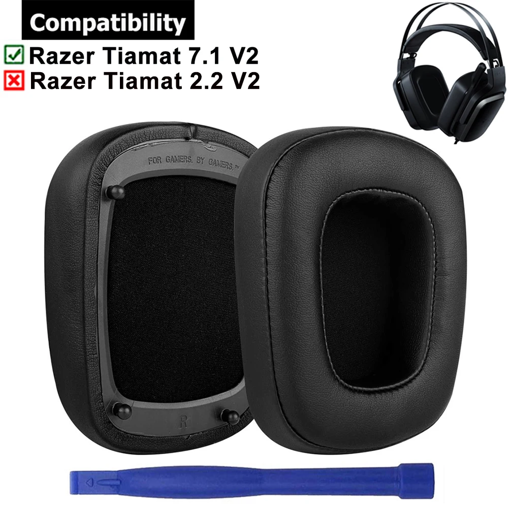 

Replacement QuickFit Protein PU Ear Cushion Cups Cover Pads Earpads Repair Parts for Razer Tiamat 7.1 V2 Headsets Headphones