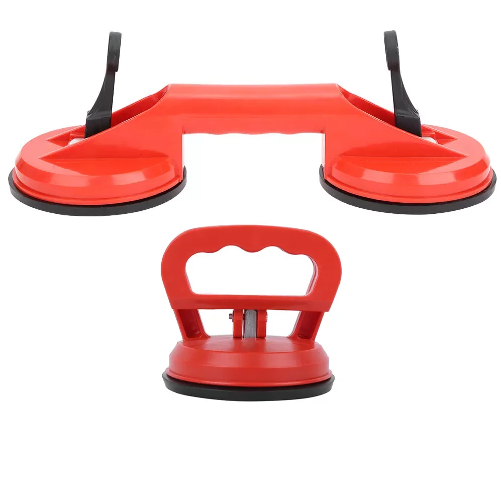 

NEW Single/Double Head Suction Cup Red Plastic Glass Dent Puller Tile Floor Extractor Door Plate Panel Carrying Tool Car Repair