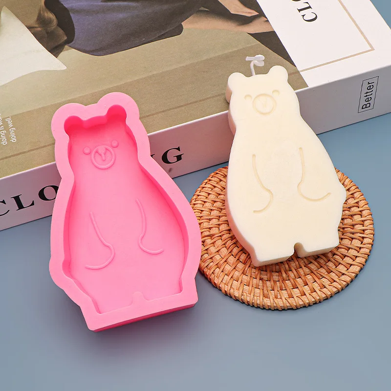 Геометрический медведь силиконовая форма для свечей Набор изготовления фитиль