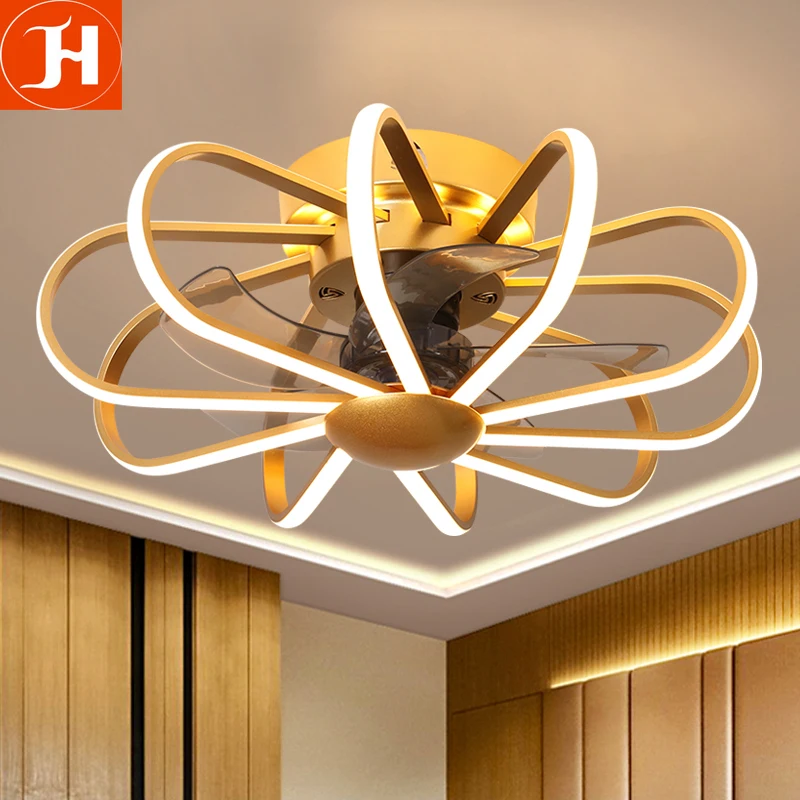 

Modern LED silent Ceiling Fan With lighting Home Decortion Bedroom Living Dining Room Strong wind Remote Control Dimmable