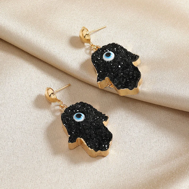 Готические модные женские серьги на Хэллоуин черный глаз дьявола голубые глаза