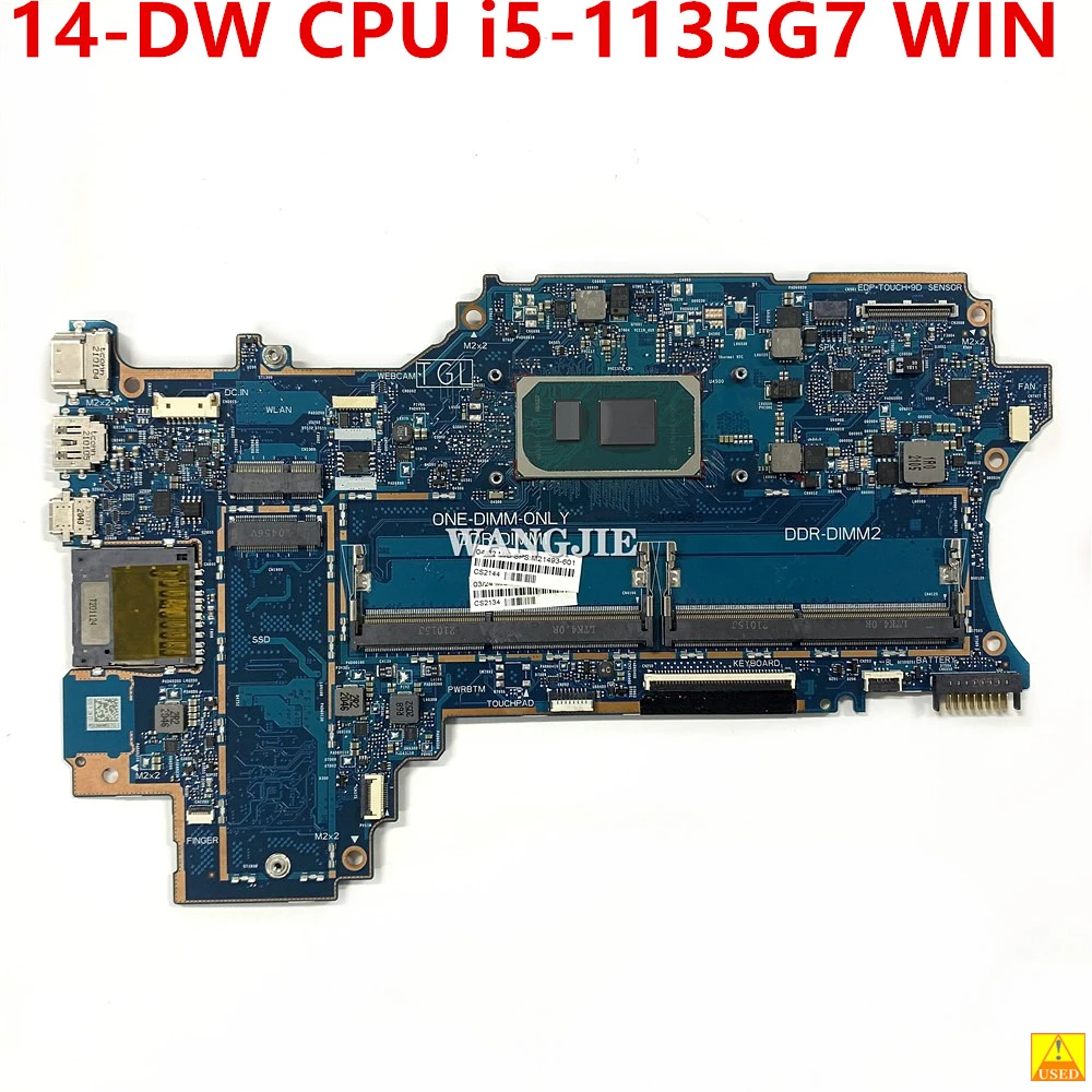 Б/у материнская плата X360 14T-DW100 для ноутбука HP TPN-I137 14-DW 6050A3202801-MB M21493-601 M21493-001 CPU SRK05 i5-1135G7 WIN