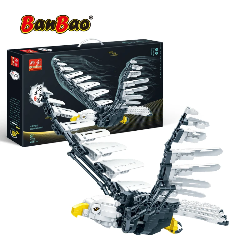 

BanBao Bionic animal Roc model technic MOC RC building blocks Hedwig 75979 bricks Toys For children Educational Toys Gifts 6990