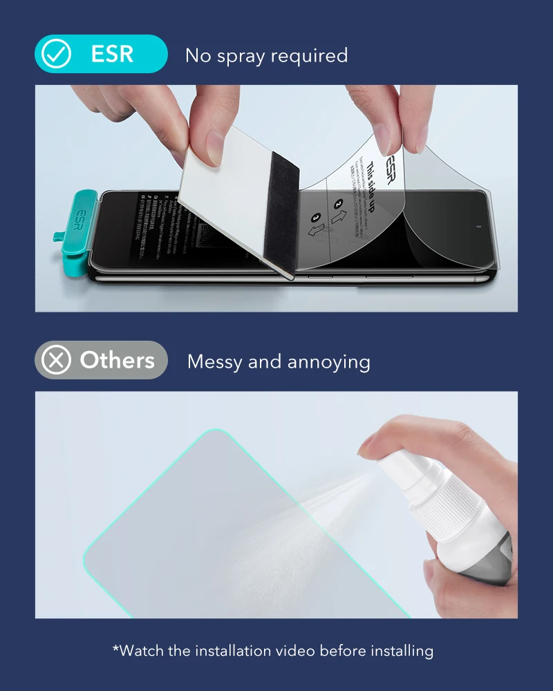 ESR for Samsung S22 Ultra Screen Protector for Galaxy S22 Ultra Hydrogel Film for Samsung S22 Plus Ultra 3PCS Full-Coverage Film