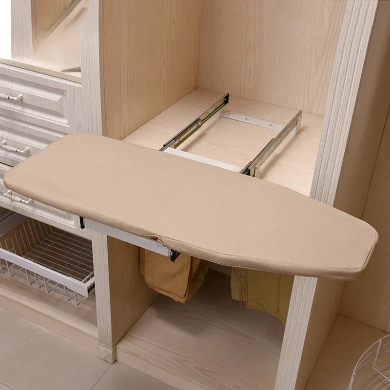 

Wardrobe 180 rotating ironing board Cloakroom hidden folding ironing clothes rack damping telescopic push-pull