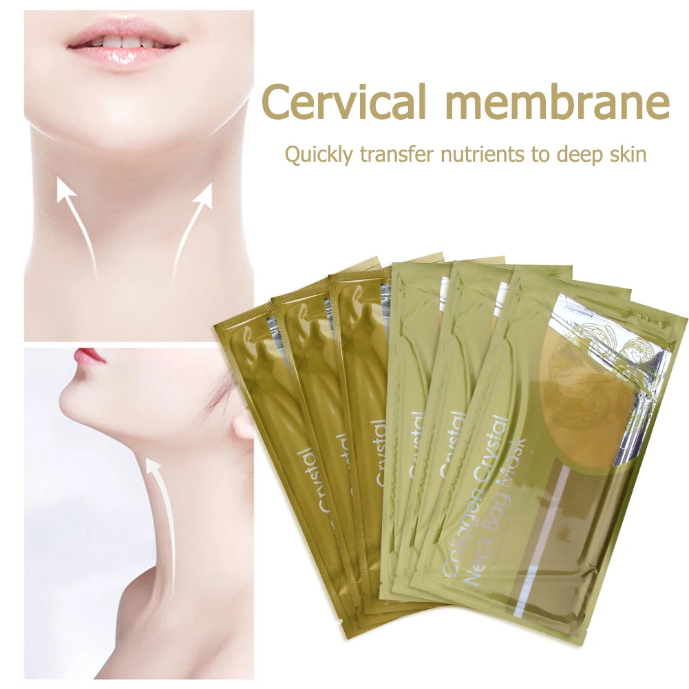 

6pcs Neck Mask Anti-wrinkle Tightening Collagen Crystal Whitening Anti-aging Moisturizing Neck Slimmer Neckline Masks Skin Care