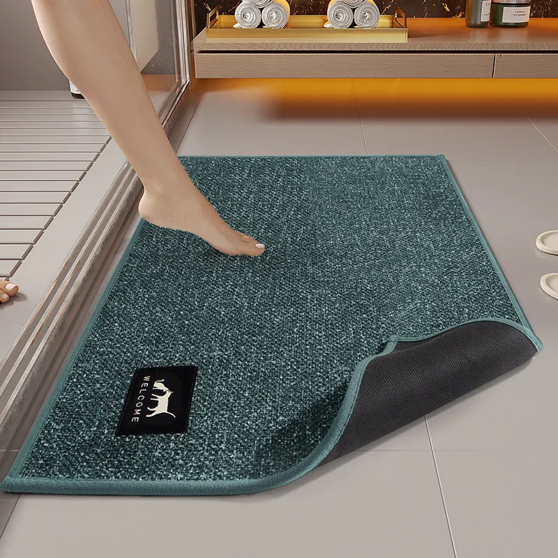

Absorbent Bath Mat Bathroom Non Slip Home Toilet Floor Rug Linen Fiber Quick Drying Door Kitchen Entrance Foot Mat Dropshipping