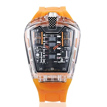 Luxury Top Brand Quartz Watch for Men Motorsport Male Military Transparent Case Clock Sport Man Unique Watches Relogio Masculino Other Image