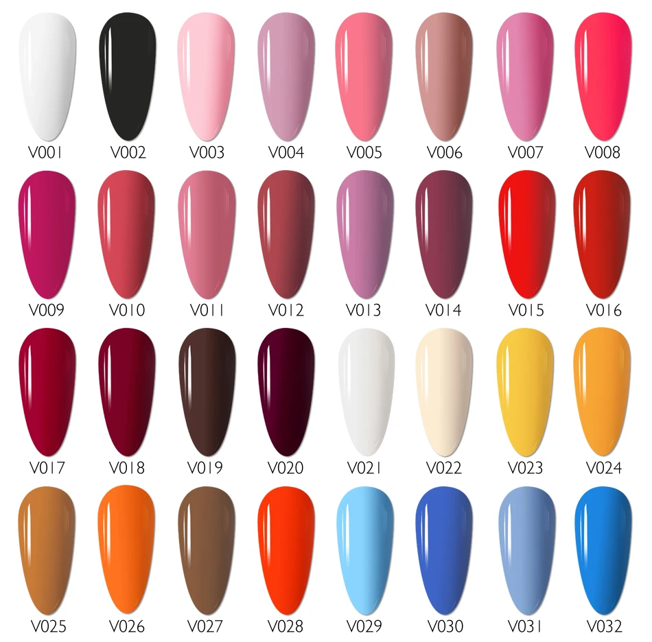 VILLEVARA Nail Gel Polish Semi Permanent Gellack Nail Art Salon 100 Color Glitter 7ml Soak off Organic UV LED Nail Gel Varnish