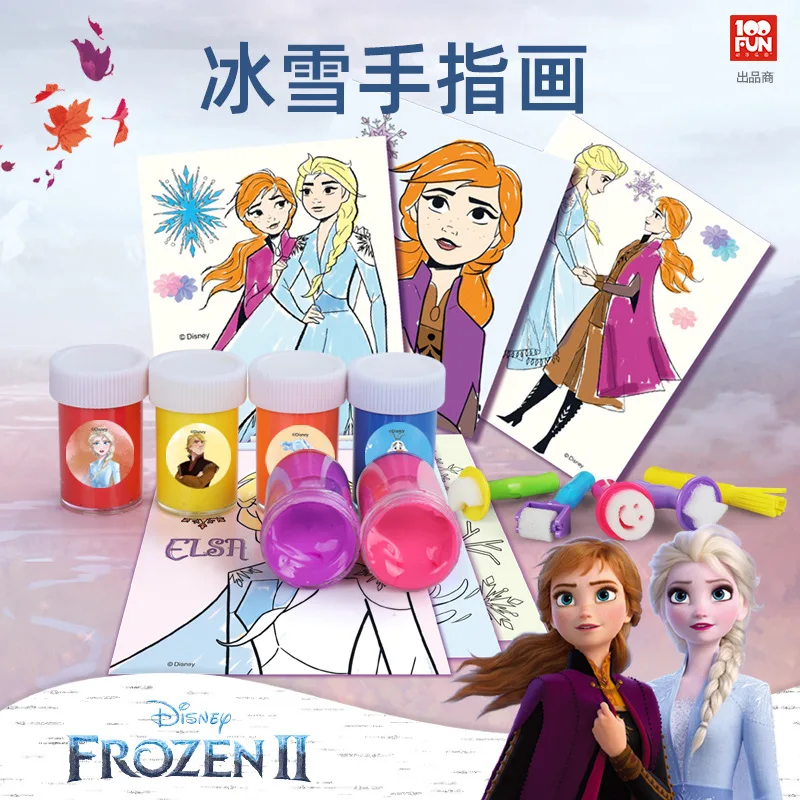 

Disney Frozen elsa Snow Finger Painting kids Play House Handmade Painting Toys