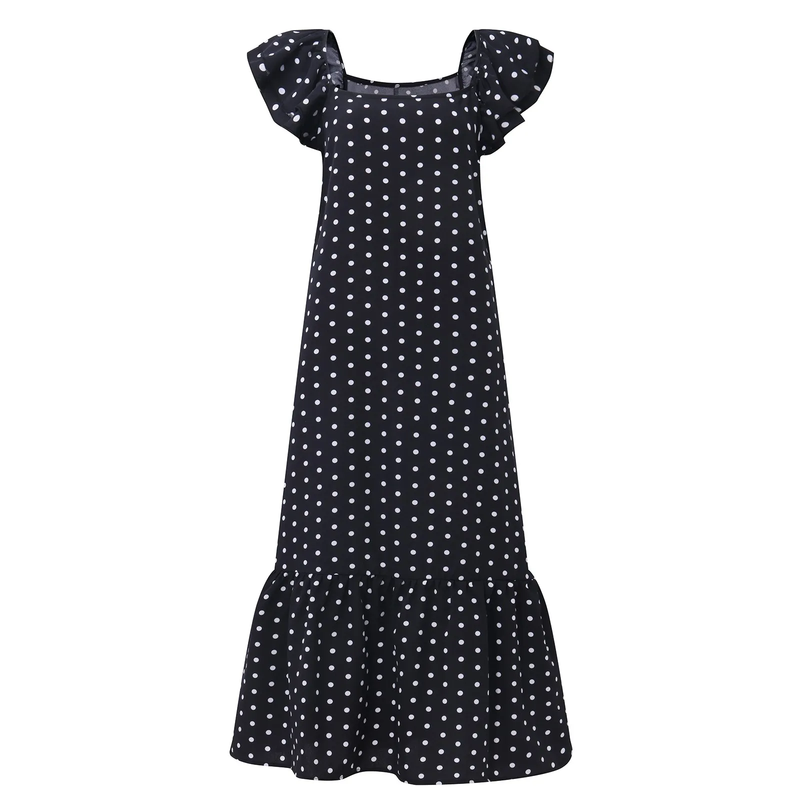 

Трикотажное платье в богемном стиле, платье-рубашка в горошек, Макси Сарафан без рукавов с принтом, длинное платье, платья