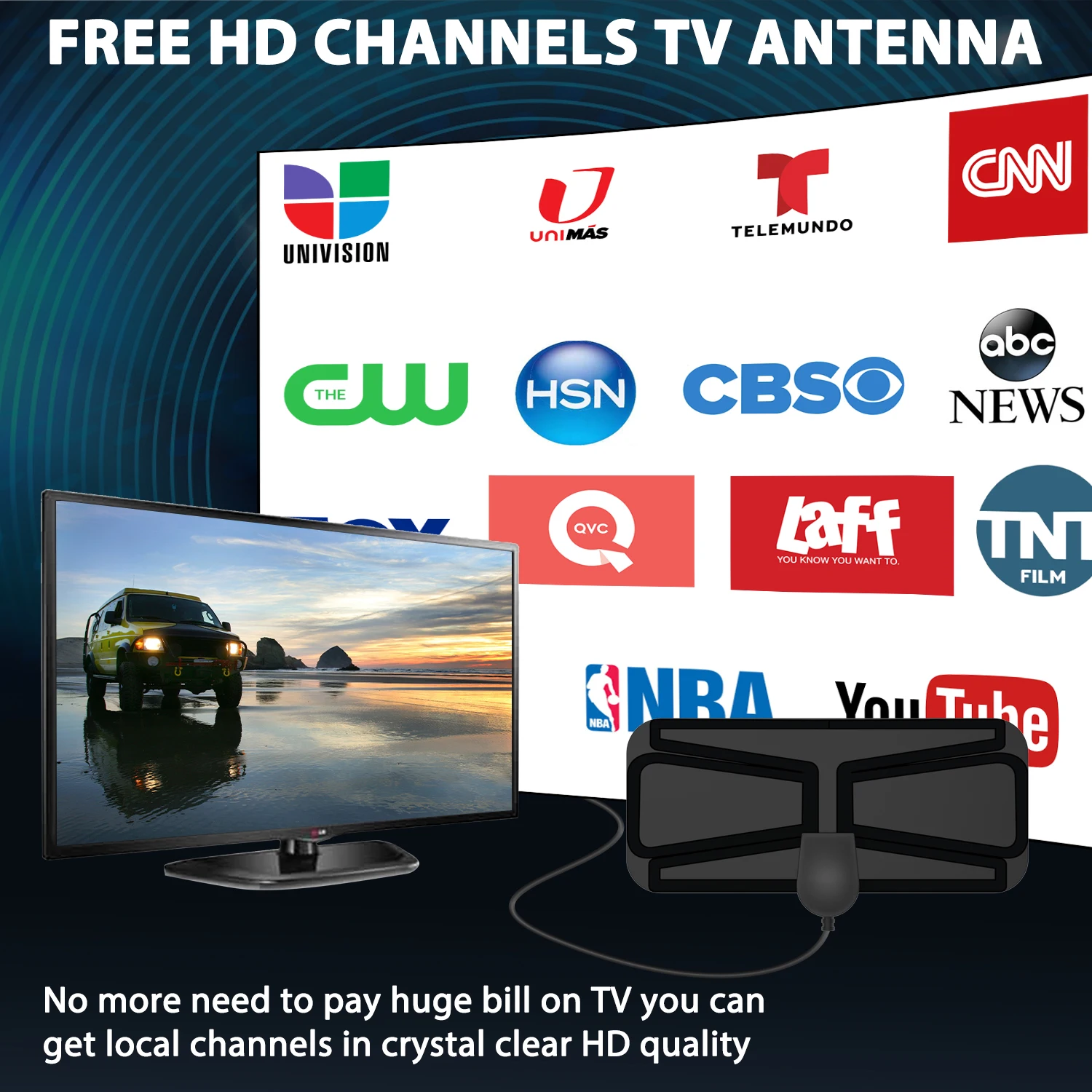 Цифровая ТВ-антенна DVB-T2 3000 миль 8K с усилителем 1080P антенна для автомобиля RV