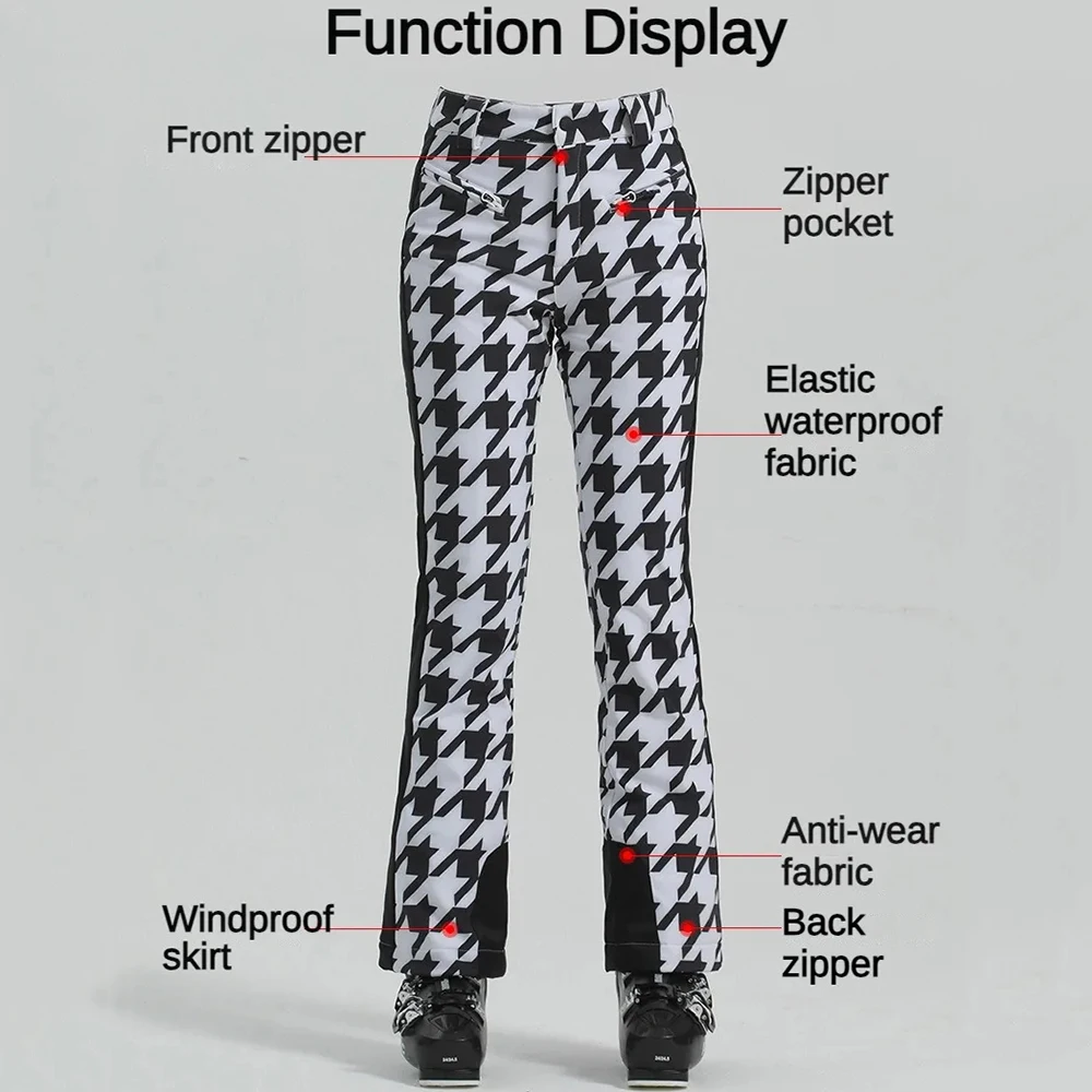 Новинка 2025 женские лыжные брюки зимние теплые водонепроницаемые спортивные