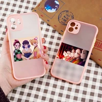 demon slayer phone case for iphone 11 12 13 mini pro max 6s 6 7 8 plus x xr xs max case japan anime kimetsu no yaiba clear cover