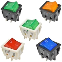 5pcs kcd4 rocker switch on off 2 files 4 copper feet electrical equipment with light power switch switch cap 30a 250v ac