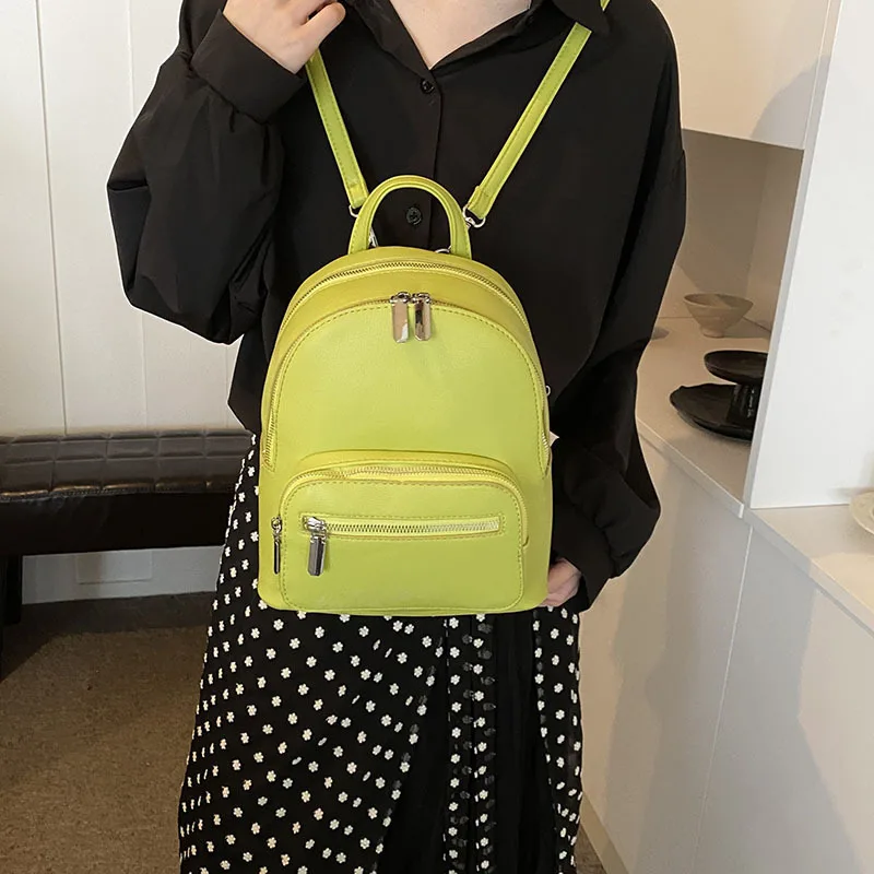 Новый однотонный рюкзак из мягкой пу кожи Tingting модный и простой