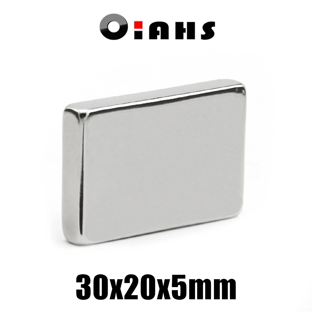 

2pcs 30x20x5mm Super Powerful Strong Rare Earth Block NdFeB Magnet Neodymium N35 Magnets 30*20*5mm
