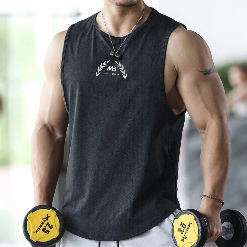 

Mesh Tank Tops Men Sleeveless Muscle Shirt Quick Dry Breathable Basketball Sports Wear for Men Gym Workout Clothing