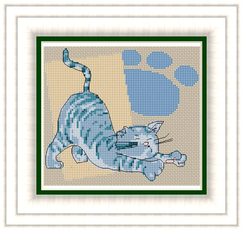 

KTF032 Cross Stitch Kit Cartoon Cat Art Homfun Maison Cross Stich Painting Joy Sunday Christmas Decorations For Home Homefun