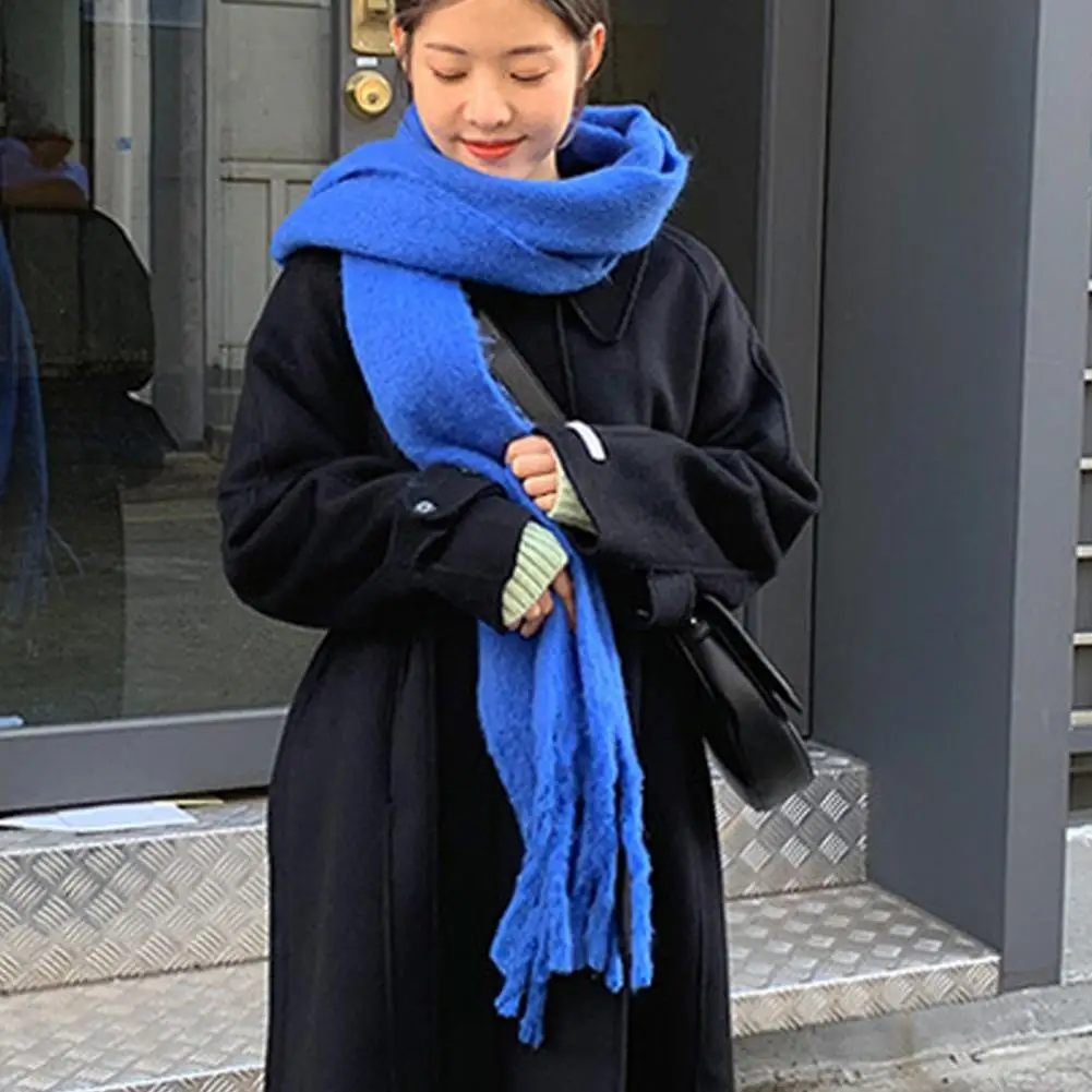 

Popular Ladies Shawl Autumn Winter Ladies Scarf Long Windproof Bright Color Shawl Coldproof