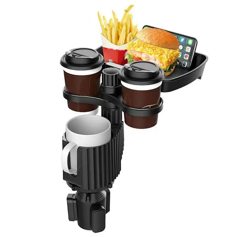

Car Cup Holder Tray Automotive With 360 Degree Rotation Universal Holder Organizer For Drink Bottle Snack Instant Noodles